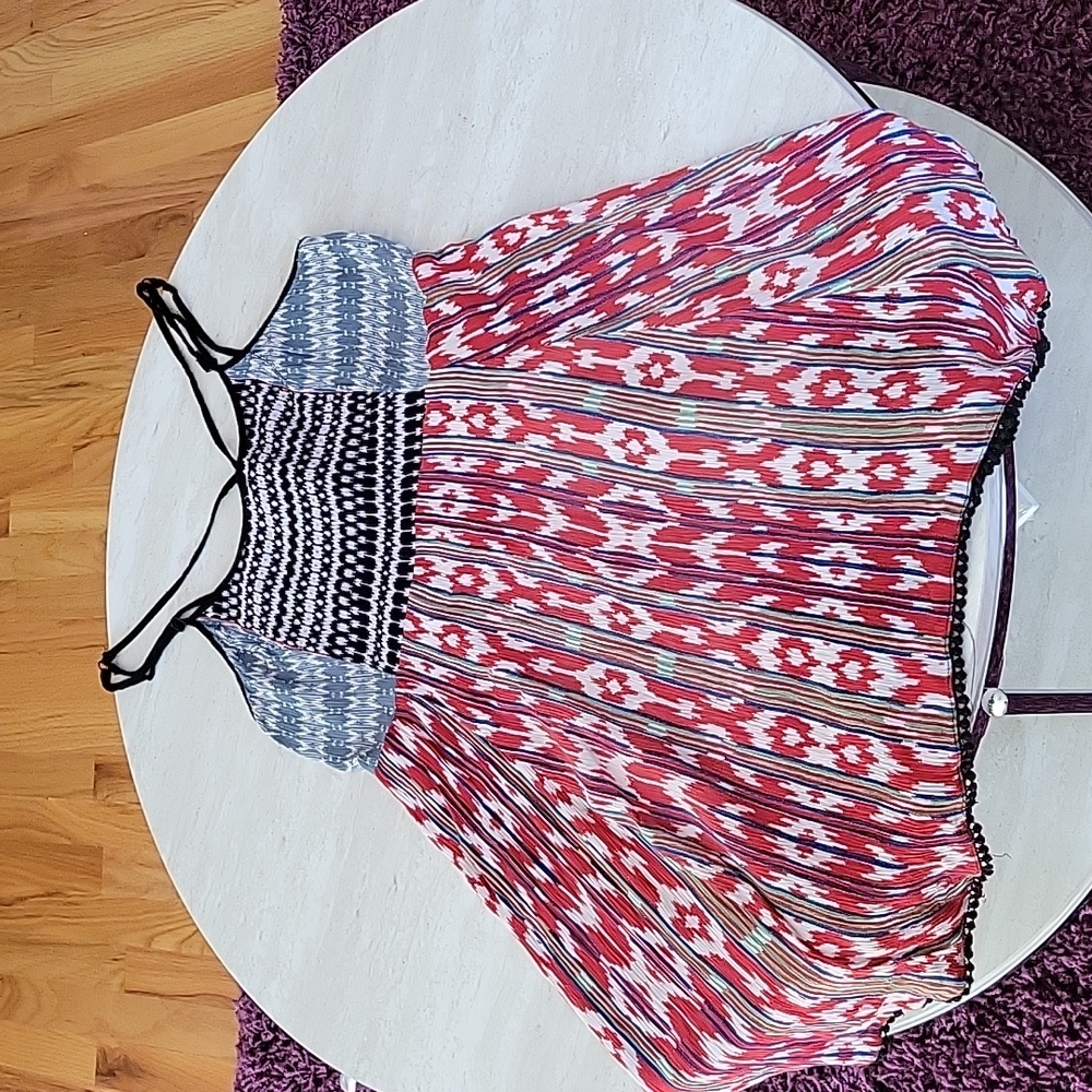 Angie Red White and blue sun dress with adjustable  straps. Size S.